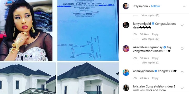 Mercy Aigbe, Iyabo Ojo, Celebrities Reacts As Liz Anjorin Shows Off Her New House