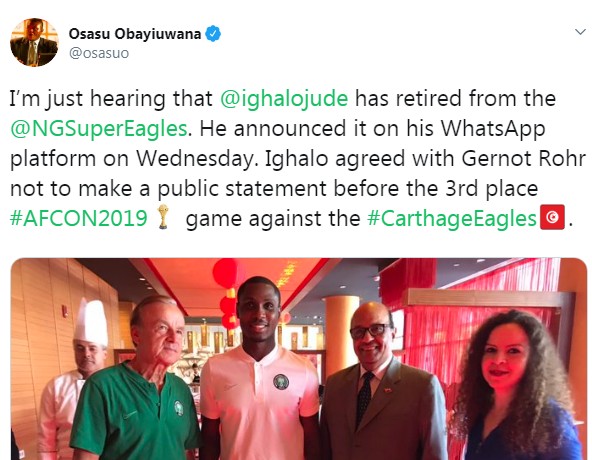 Odion Ighalo Has Retired From International Football